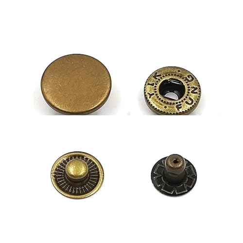 50 Sets 831/633/655 Druckknöpfe Metalldruckknöpfe Druckknöpfe zum Nähen von Kleidung, Kleidersäcken, Schuhen, Lederhandwerk-Kupfer-20 mm (831) von LEQIJK