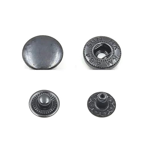 50 Sets 831/633/655 Druckknöpfe Metalldruckknöpfe Druckknöpfe zum Nähen von Kleidung, Kleidersäcken, Schuhen, Lederhandwerk-Schwarznickel-12,5 mm (633) von LEQIJK