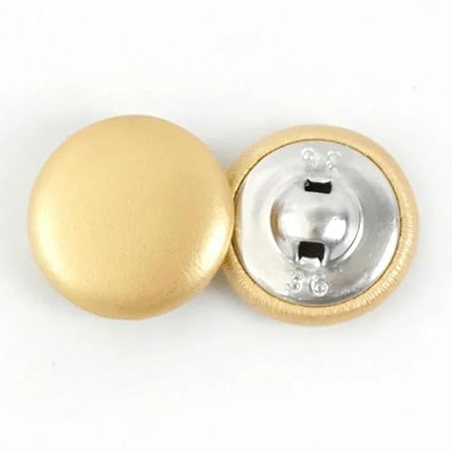 50 Stück 11–28 mm Lederüberzogene Knöpfe für Jackenmäntel, dekorative Schnalle, runde Schaftknöpfe, Kleidung, Nähverschluss, Zubehör-Golden-11 mm von LEQIJK