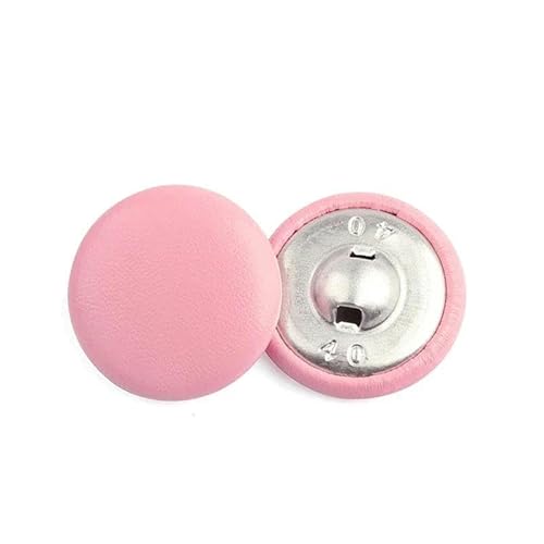 50 Stück 11–28 mm Lederüberzogene Knöpfe für Jackenmäntel, dekorative Schnalle, runde Schaftknöpfe, Kleidung, Nähverschluss, Zubehör-Rosa-25 mm von LEQIJK