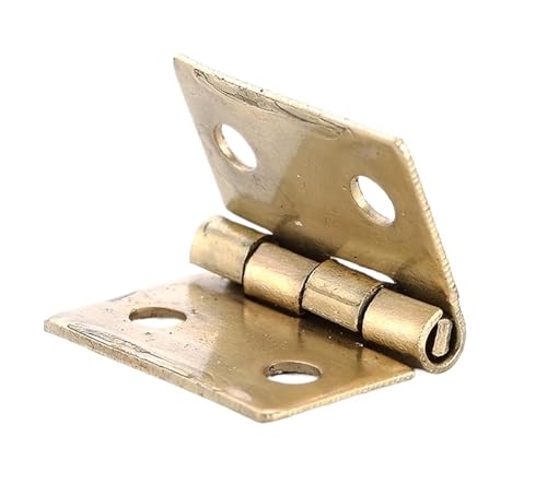 LEQUXXNR 10 STÜCKE Mini Bronze Gold Scharnier Quadrat Antike Tür Scharniere for Holz Schrank Schublade Schmuck Box Möbel Hardware(Gold) von LEQUXXNR