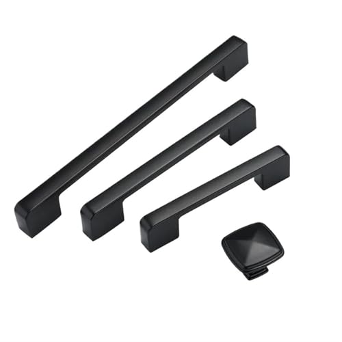 LEQUXXNR Schwarze Aluminiumlegierung Küchenschrankgriffe Kommode Schrank Kleiderschrank Türknöpfe Möbelgriff Hardware(Black 128mm) von LEQUXXNR