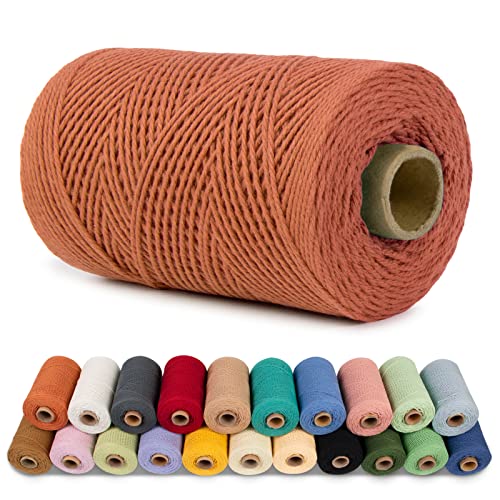 LEREATI Makramee Garn 1mm x 200m Baumwollgarn Baumwollkordel Baumwollseil Baumwollschnur, Macrame Cord 1mm for Makramee und DIY Basteln, Traumfänger, Garten, Hochzeit Dekorationen (Orange) von LEREATI