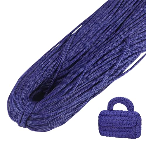 LEREATI Polyester Garn, Makramee Garn 3mm x 200m Polyester-Seil Polypropylen-Kordel Makramee Schnur Geflochten für Handtasche, Häkeltasche, Strickwaren, Wohndekorationen (Königsblau) von LEREATI