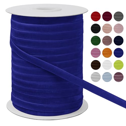 LEREATI Samtband Königsblau 6mm x 45m Geschenkband Samt Band Breit, Velvet Ribbon Samt Schleifenband, Samtbänder für Bogen Schleifen, Strauß, Partydekoration, DIY Handwerk von LEREATI