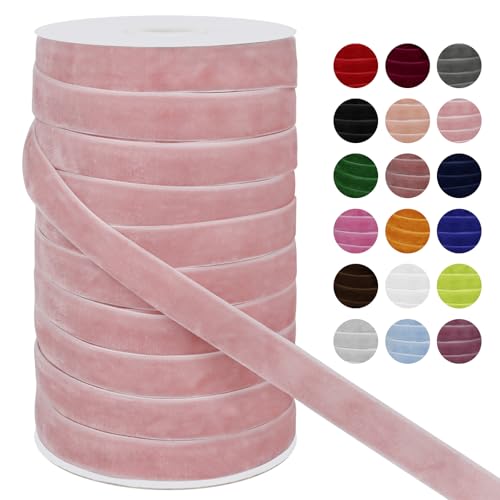 LEREATI Samtband Rosa 15mm x 45m Geschenkband Samt Band Breit, Velvet Ribbon Samt Schleifenband, Samtbänder für Bogen Schleifen, Strauß, Partydekoration, DIY Handwerk von LEREATI