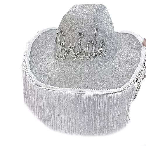 LERONO Cowboyhut für die Braut, Cowboyhut, Cowgirl-Hut, Cowgirl-Hut, Junggesellinnenabschied, Brautparty-Hut, Junggesellinnenabschied, Hüte für Brautparty von LERONO