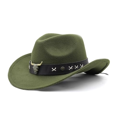 LERONO Lustiger Partyhut, Cowboyhut, Westernhut, Damen, Erwachsene, Cowboyhut, Lederband, Fedora-Hut, Kostüm-Zubehör, Sonnenstroh, Damen, Herren, Cowgirl, Westernhut, bunt von LERONO