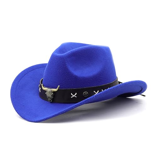 LERONO Lustiger Partyhut, Cowboyhut, Westernhut, Damen, Erwachsene, Cowboyhut, Lederband, Fedora-Hut, Kostüm-Zubehör, Sonnenstroh, Damen, Herren, Cowgirl, Westernhut, bunt von LERONO