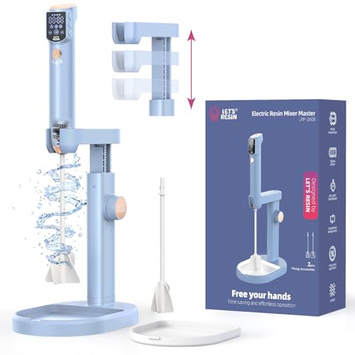 LET'S Resin Verbesserter Harz-Mixer, 3 Geschwindigkeitsregelung, Epoxid-Mischer mit KI-Modus und HD-Großbildschirm, intelligenter Harzmischer, elektrisch und Ständer für Epoxidharz, Harzformen, von LET'S RESIN