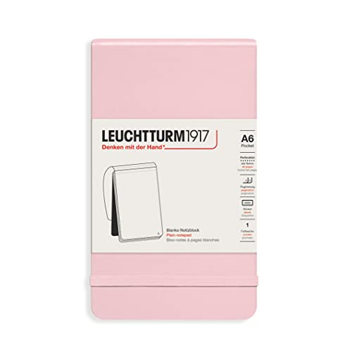 LEUCHTTURM1917 364402 Notizblock Pocket (A6), Hardcover, 184 nummerierte Seiten, blanko, Puder von LEUCHTTURM1917