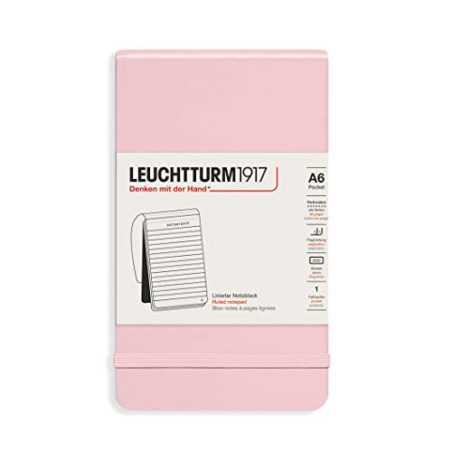 LEUCHTTURM1917 364407 Notizblock Pocket (A6), Hardcover, 184 nummerierte Seiten, liniert, Puder von LEUCHTTURM1917