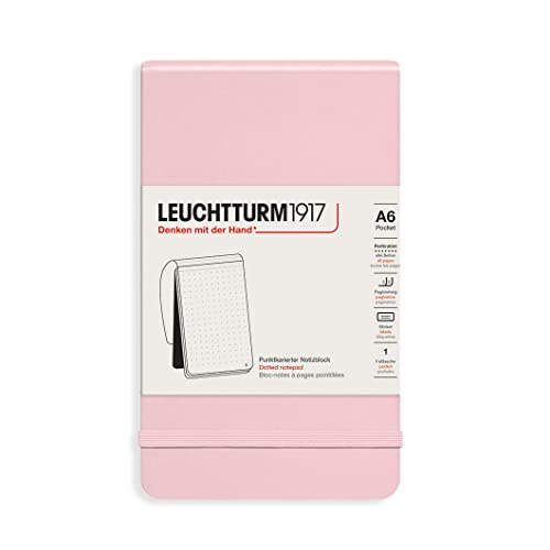 LEUCHTTURM1917 364412 Notizblock Pocket (A6), Hardcover, 184 nummerierte Seiten, dotted, Puder von LEUCHTTURM1917