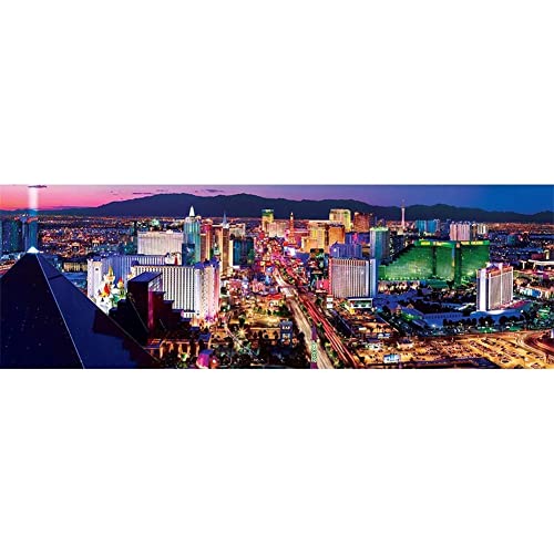 DIY 5D Diamond Painting Kits,Full Bohrer Nachtlandschaft am Las Vegas Strip große Größe Diamant Malerei Bilder Kristall Strass Stickerei Cross Stitch Handgemachtes Bastelarbeiten(Square Drill)40x80cm von LEUYA