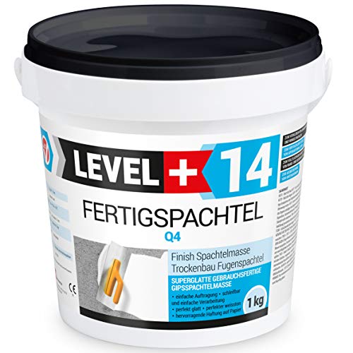 1 kg Fertigspachtel Spachtelmasse Glättspachtel Fugenspachtel reinweiss Weiß RM14 von LEVEL PLUS