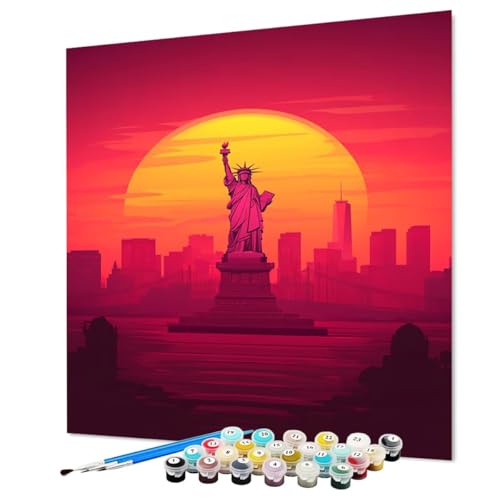 Malen Nach Zahlen Erwachsene Freiheitsstatue, Malen Nach Zahlen Stadt, DIY Basteln Erwachsene Handgemalt Ölgemälde Set mit Pinsel und Acrylfarbe für Deko, Geschenk für Frauen 40 x 55 cm (Model-1374) Malen Nach Zahlen Erwachsene Freiheitsstatue, Malen Nach Zahlen Stadt, DIY Basteln Erwachsene Handgemalt Ölgemälde Set mit Pinsel und Acrylfarbe für Deko, Geschenk für Frauen 40 x 55 cm (Model-1374) von LEYAUPGO