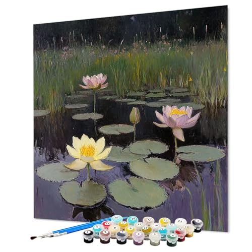 Malen Nach Zahlen Erwachsene Lotus, Malen Nach Zahlen Blume, DIY Basteln Erwachsene Handgemalt Ölgemälde Set mit Pinsel und Acrylfarbe für Deko Wohnzimmer, Geschenk für Frauen 80 x 110 cm (Model-0740) Malen Nach Zahlen Erwachsene Lotus, Malen Nach Zahlen Blume, DIY Basteln Erwachsene Handgemalt Ölgemälde Set mit Pinsel und Acrylfarbe für Deko Wohnzimmer, Geschenk für Frauen 80 x 110 cm (Model-0740) von LEYAUPGO