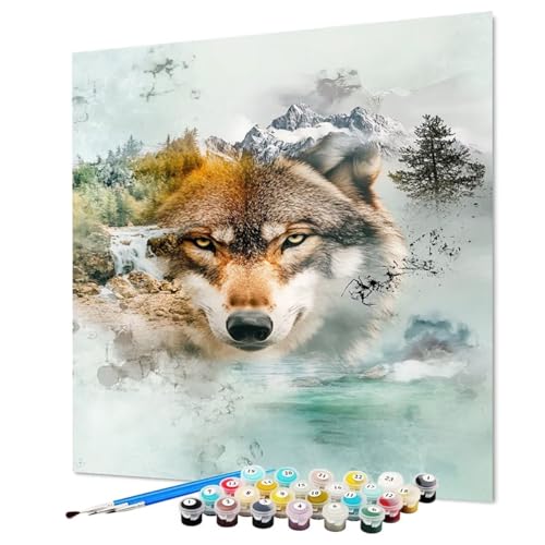 Malen Nach Zahlen Erwachsene Tier, Malen Nach Zahlen Wolf, DIY Basteln Erwachsene Handgemalt Ölgemälde Set mit Pinsel und Acrylfarbe für Deko Wohnzimmer, Geschenk für Frauen 80 x 110 cm (Model-1310) Malen Nach Zahlen Erwachsene Tier, Malen Nach Zahlen Wolf, DIY Basteln Erwachsene Handgemalt Ölgemälde Set mit Pinsel und Acrylfarbe für Deko Wohnzimmer, Geschenk für Frauen 80 x 110 cm (Model-1310) von LEYAUPGO