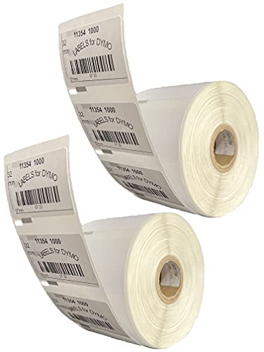 LEYF Dymo Etiketten für Labelwriter 11354-2 Rolle Pack Etiketten x 1000 St. Je Rolle = 2000 Etikette, Selbstklebend, Kompatibel für Dymo Labelwriter & Seiko Etikettendrucker, 57 X 32 mm, 2X11354 von LEYF