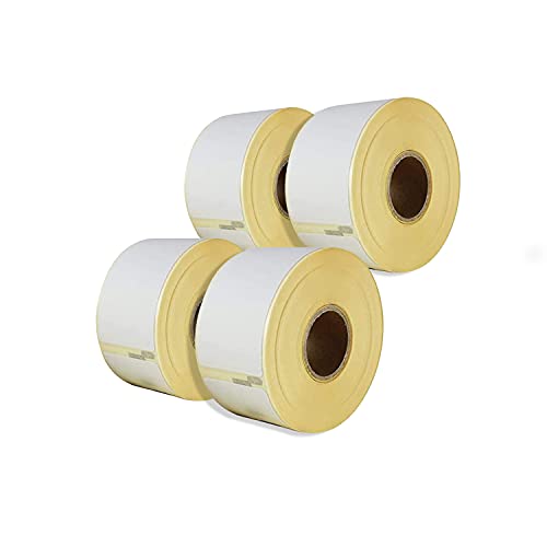 LEYF Etiketten für Dymo Labelwriter 4X 99010 -S0722370-89 X 28 mm - 4 Rolle Pack Etiketten x 130 St. Je Rolle = 520 Etikette,Selbstklebend,Adressetiketten,Kompatibel für Dymo & Seiko Etikettendrucker von LEYF