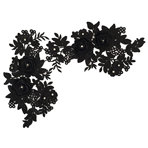 1 Paar florale Spitzenstoff-Ausschnitt-Kragen-Näh-Applikationen für Scrapbooking, Stickerei von LEYILE