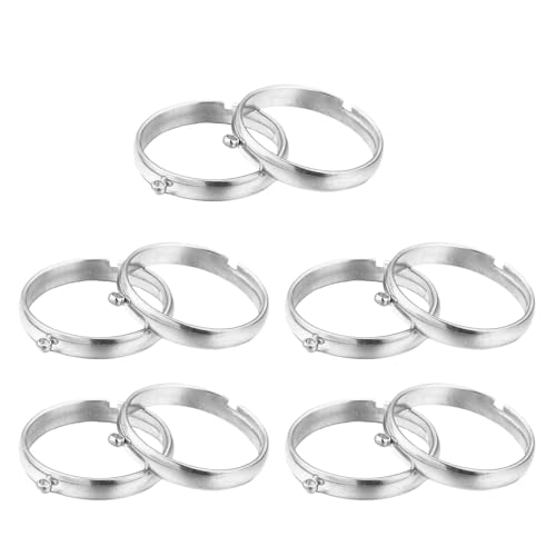 10 Edelstahl-Ringe, offen, verstellbare Fingerringe, Schmuckherstellung, Rohlinge für Bastler, handgefertigtes Geschenk von LEYILE