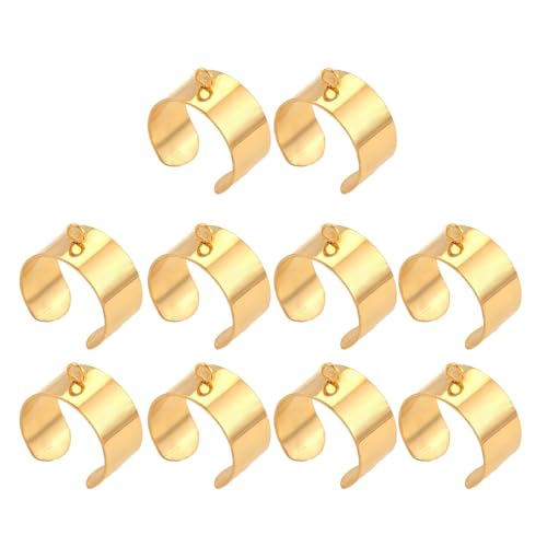 10 Edelstahl-Ringe, offen, verstellbare Fingerringe, Schmuckherstellung, Rohlinge für Bastler, handgefertigtes Geschenk von LEYILE