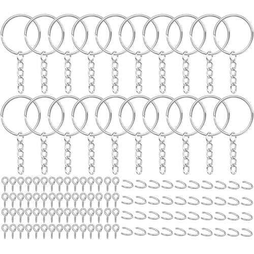 25 mm runde Schlüsselanhänger mit offenen Ringen für Autotaschen, Zubehör, Schlüsselanhänger, Ringe, Verbindungsstücke, runder Schlüsselanhänger von LEYILE