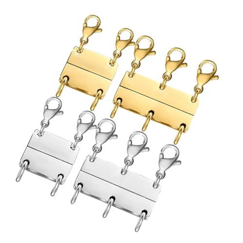 4 x mehrsträngige Karabinerverschlüsse für Halsketten, Magnete, Schlauchverbinderschlösser für Heimwerker, Armbänder, Schmuckherstellung von LEYILE