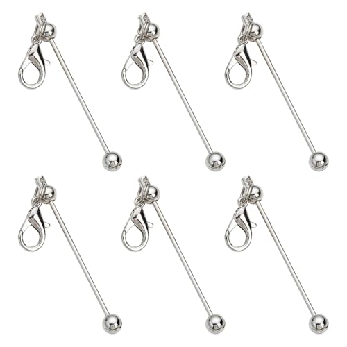 6 x Set multifunktionale Perlen-Schlüsselanhänger, blanko, Perlen, Schlüsselanhänger, Anhänger, Metall-Schlüsselanhänger für Schmuckherstellung von LEYILE