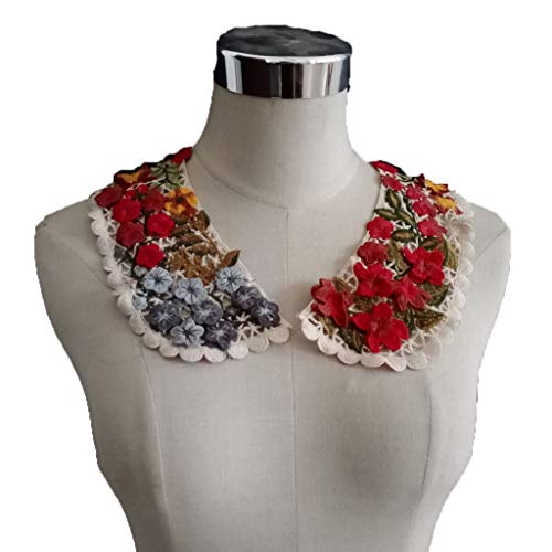 Bestickter bunter Blumen-Ausschnitt, Spitzenapplikation, ausgehöhlter Kragen, Nähen, Brautkleid-Zubehör von LEYILE