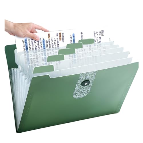 Erweiterbare Dokumentenmappe mit 12 Fächern, Briefform, Fächermappe für 360 Blatt Papier für Büro von LEYILE