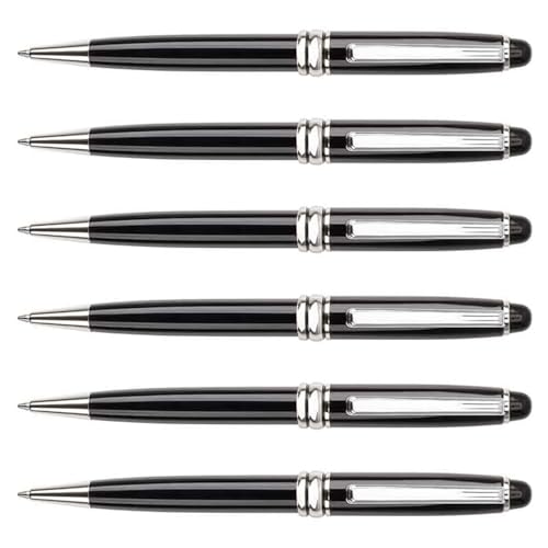 LEYILE 6 x Kugelschreiber, Schreibstift, Journaling-Stift, Metall, Schreibwaren-Stift für Schule, Büro, Arbeit von LEYILE