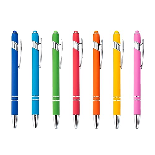 LEYILE 7 Stück 2-in-1-Kugelschreiber mit Spitzen, einziehbarer Touchscreens, Punktstift, Schreibstift von LEYILE