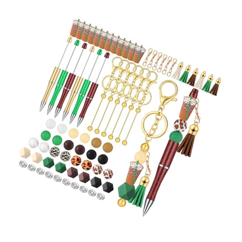 LEYILE 86-teiliges Perlen-Kugelschreiber-Set mit Bastelperlen, Haken und bunten Quasten, als Weihnachtsgeschenk von LEYILE