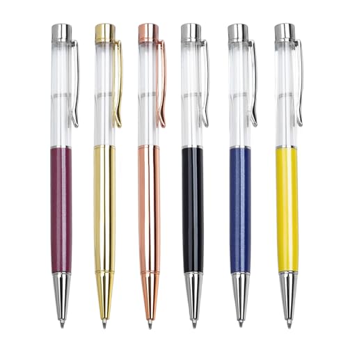 LEYILE Metall-Kugelschreiber, einziehbarer Kugelschreiber für Studenten, Lehrer, Büro, Signierstift, 1,0 mm Stiftspitze, 6 Stück von LEYILE