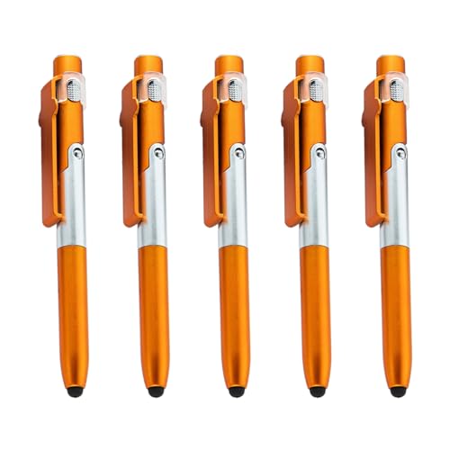LEYILE Multifunktionaler Kugelschreiber, 4-in-1-Kugelschreiber mit Spitze, LED-Licht, faltbarer Telefonständer, Business-Geschenkstift, 5 Stück von LEYILE