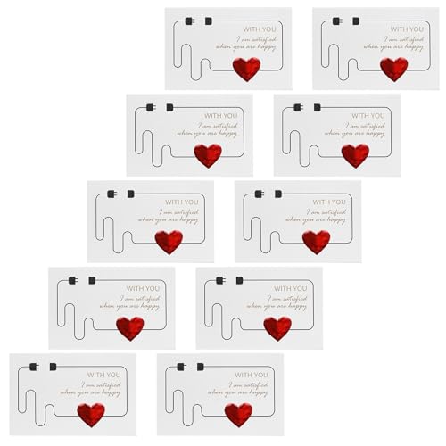 LEYILE Valentinstagskarte mit Herz-Design, mit Umschlag für Ehefrau, Ehemann, Valentinstag, Hochzeit, Geburtstag, Jahrestag, 10 Stück von LEYILE
