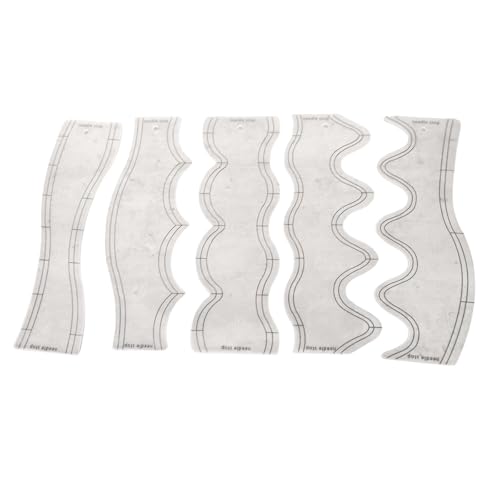 Quilt-Lineal, klar, Quiltvorlagen, Quilt-Lineal, gewelltes Lineal, Nählineal für Patchwork-Spleißen, 5 Stück von LEYILE