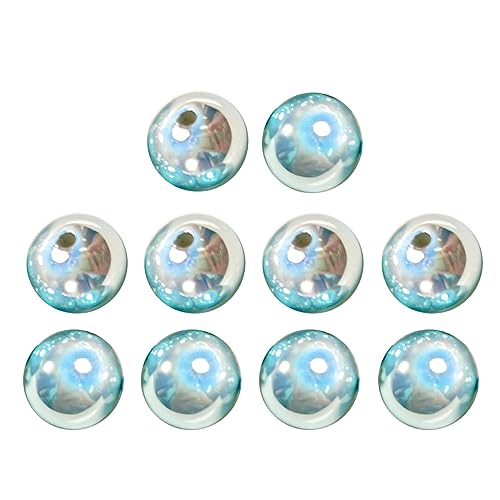 Set mit 10 runden Perlen, reflektierende Charm-Perlen, Bastelperlen, Acrylperlen, perfekt für Schmuckherstellung und Bastelarbeiten von LEYILE