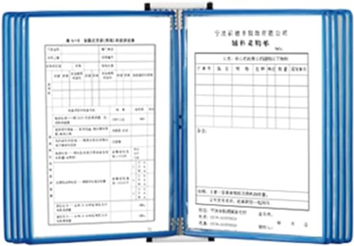 Klappordner for A4-Seiten, wandmontiertes Anzeigesystem, Schreibtisch-Anzeigeeinheit, 10 doppelseitige Aktentaschen aus Metall, PVC, mehrfarbig(D) von LEYWHEF