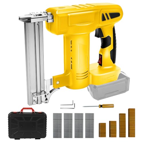 Kabelloser 18GA Brad Nagler für Dewalt 20V Max Akku, 2 in 1 Brad Nagler / Schmale Krone Hefter mit 500 Nägeln und 500 Klammern, Bürstenloser Motor, für Heimwerker, Heimwerker und Holzbearbeitung von LEZZYRUCK