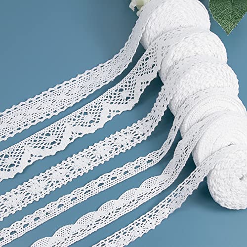 Spitzenband Weiß Vintage 30m Spitze-Borten Deko Geschenkband für Hochzeit Tischdekoration Nähen DIY Handwerk. von LFKJUMY