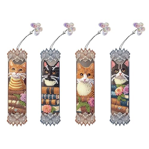 5D Diamond Painting Bookmarks for Book Lovers, Handmade DIY Diamond Art Book marks with Tassels, Cute Gift for Graduation Birthday (SQ007) von LFSX0828