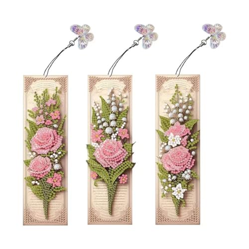 5D Diamond Painting Bookmarks for Book Lovers, Handmade DIY Diamond Art Book marks with Tassels, Cute Gift for Graduation Birthday (SQ012) von LFSX0828