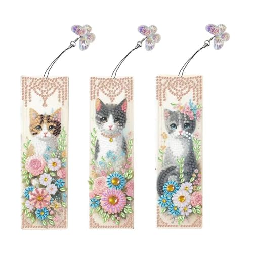 5D Diamond Painting Bookmarks for Book Lovers, Handmade DIY Diamond Art Book marks with Tassels, Cute Gift for Graduation Birthday (SQ013) von LFSX0828