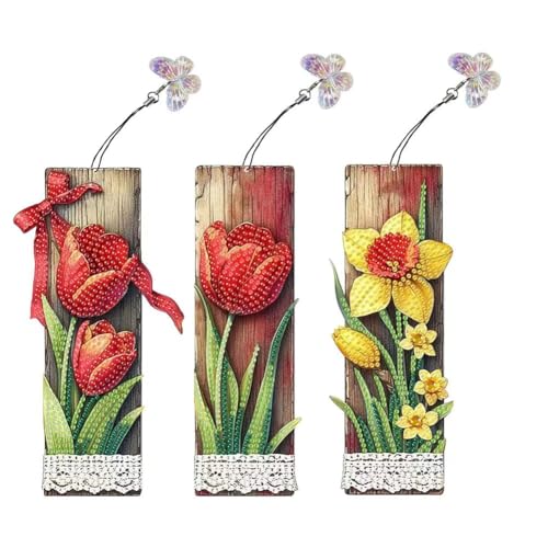 5D Diamond Painting Bookmarks for Book Lovers, Handmade DIY Diamond Art Book marks with Tassels, Cute Gift for Graduation Birthday (SQ015) von LFSX0828