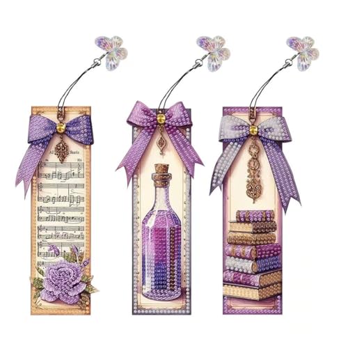 5D Diamond Painting Bookmarks for Book Lovers, Handmade DIY Diamond Art Book marks with Tassels, Cute Gift for Graduation Birthday (SQ018) von LFSX0828