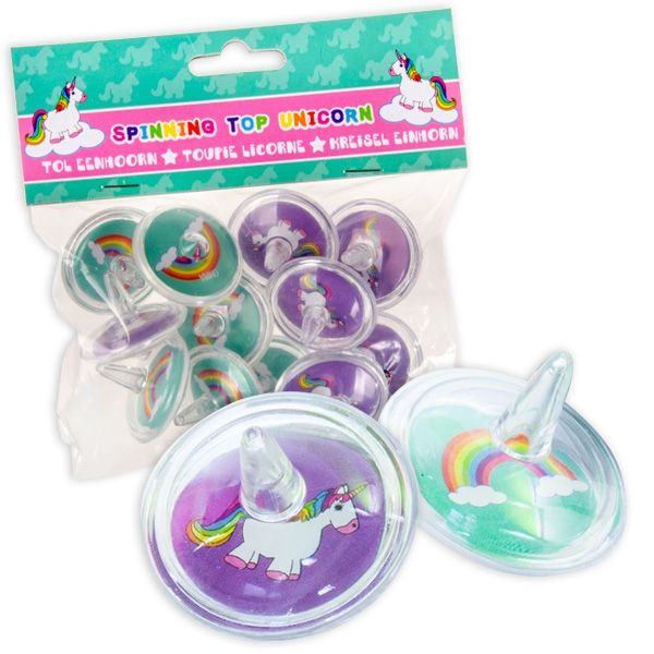 Einhorn Kreisel, 12er Pack, 3,5 cm, Einhornkreisel als Kleinspielzeuge von LG-Imports