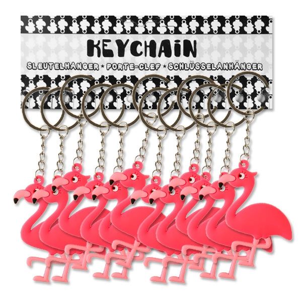 Großpack Flamingo Schlüsselanhänger, 12 Stk, 6,5cm von LG-Imports